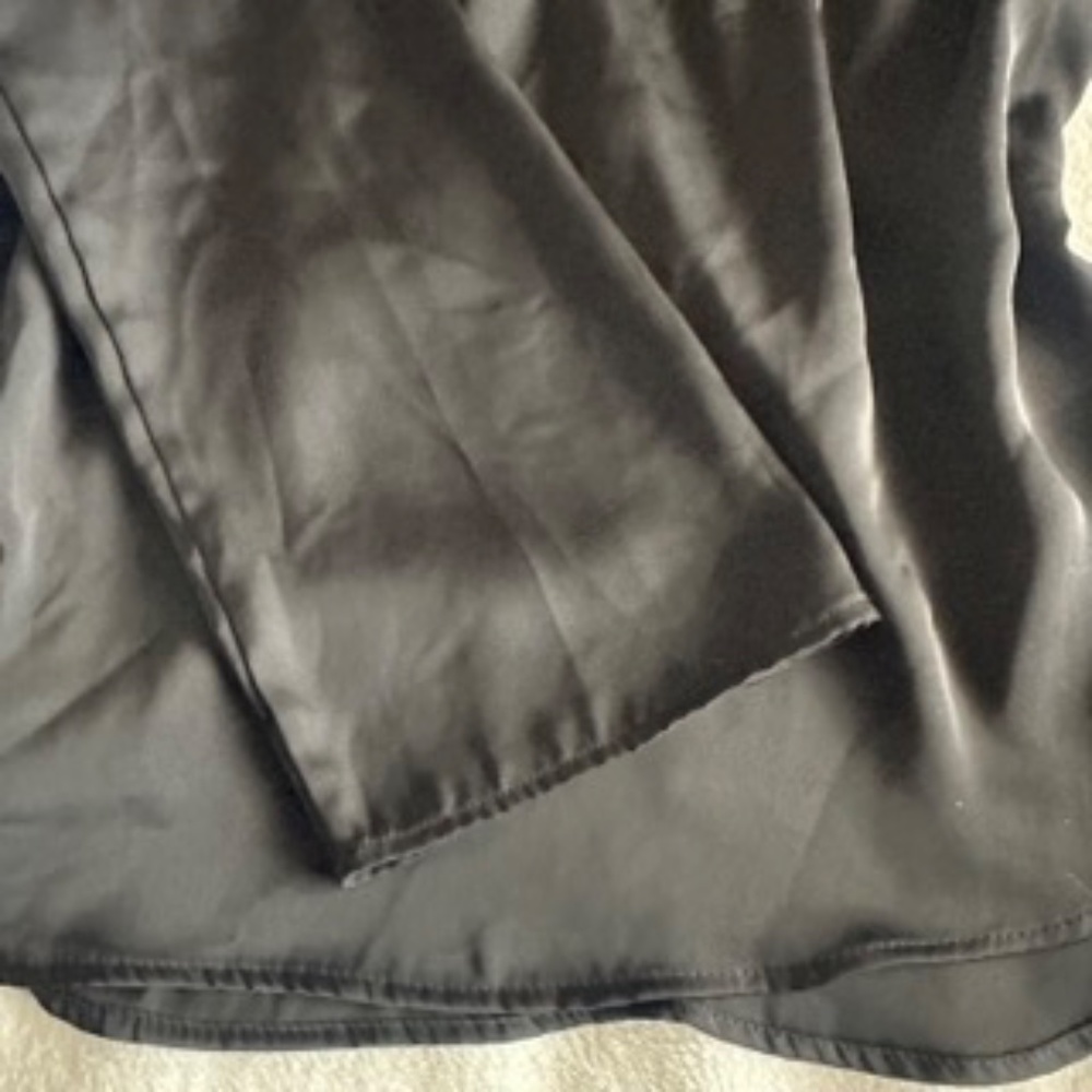 Zara Basic Asymetrical Flowy Black Blouse Cold Sh… - image 5